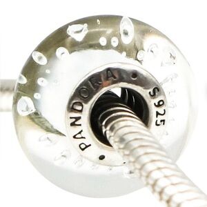 Pandora Clear Effervescence Murano Glass Charm Bead 925 W/Clear Zirconia